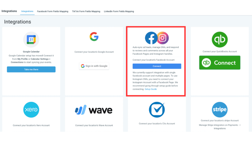 Integrate GHL with your Facebook Ads account
